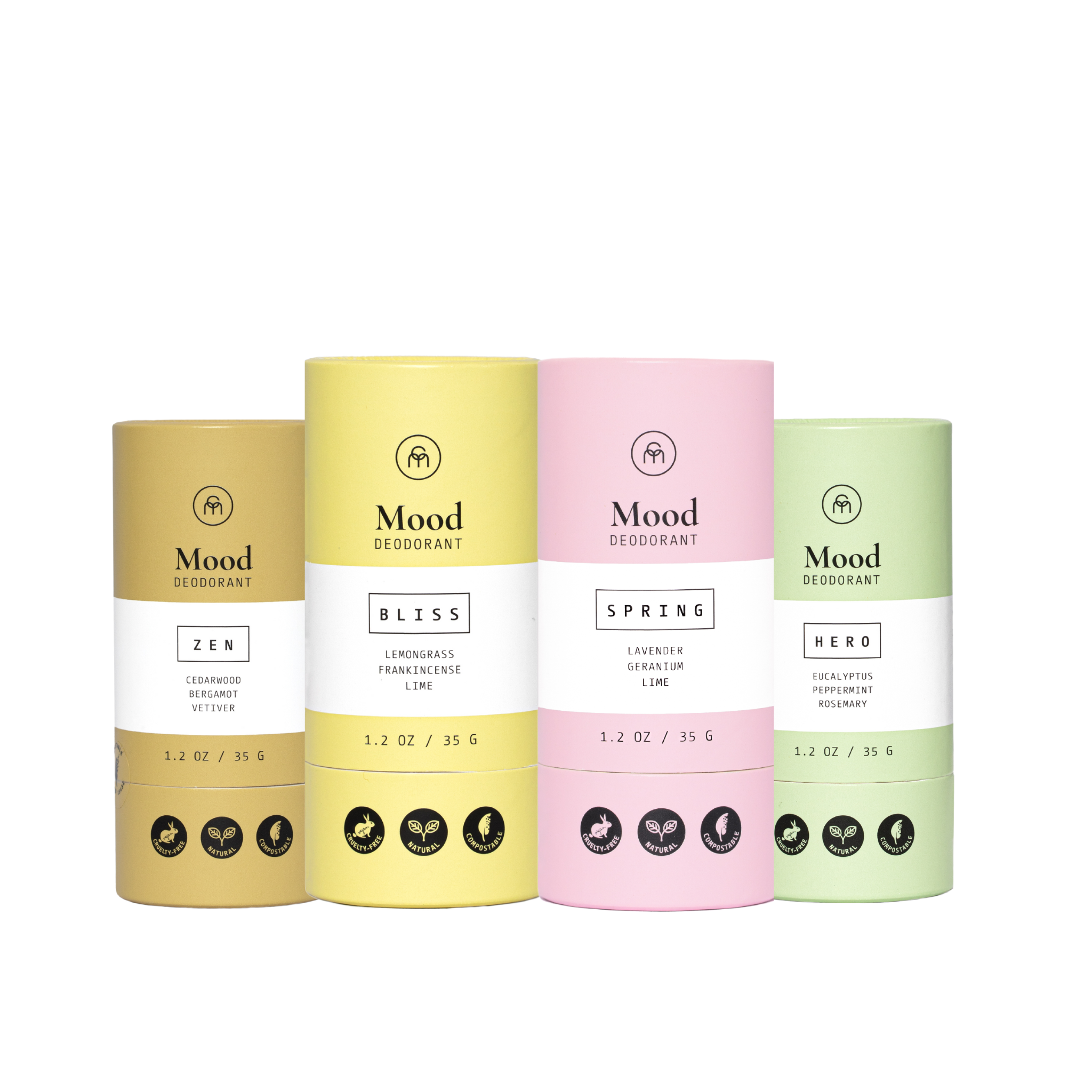 MOOD Deodorant 4 Pack - Essential Oil Infused thumbnail-image-1